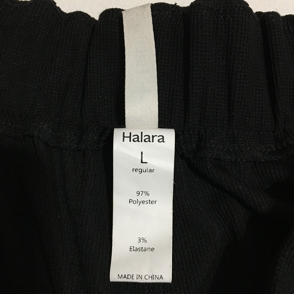 Halara Wide Leg Pants Womens Large Black High Waisted Pleated Culottes - Picture 4 of 10